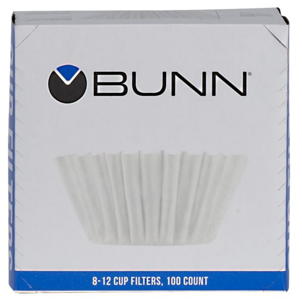 BUNN 8-12 Cup Coffee Filters, Basket Style, White (100 Count Taller Design)